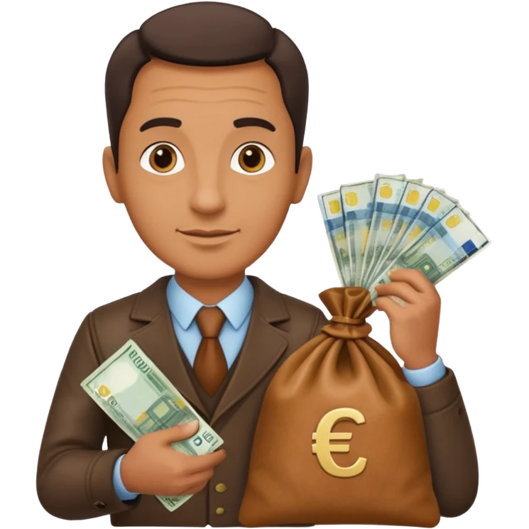 UNCLE WITH a bag of Euro MONEY emoji