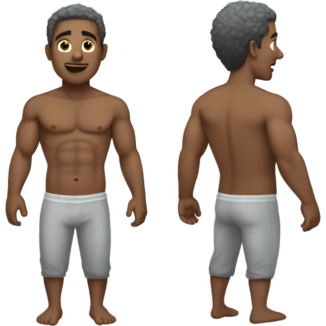 Shirtless man wearing grey sweatpants! emoji