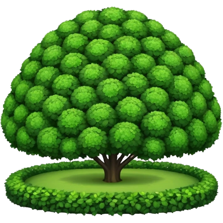 round shrubs in a large, spacious garden emoji