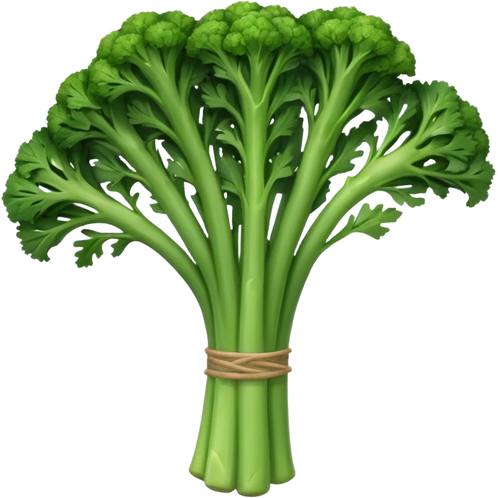 a long slender bunch of green broccolini emoji
