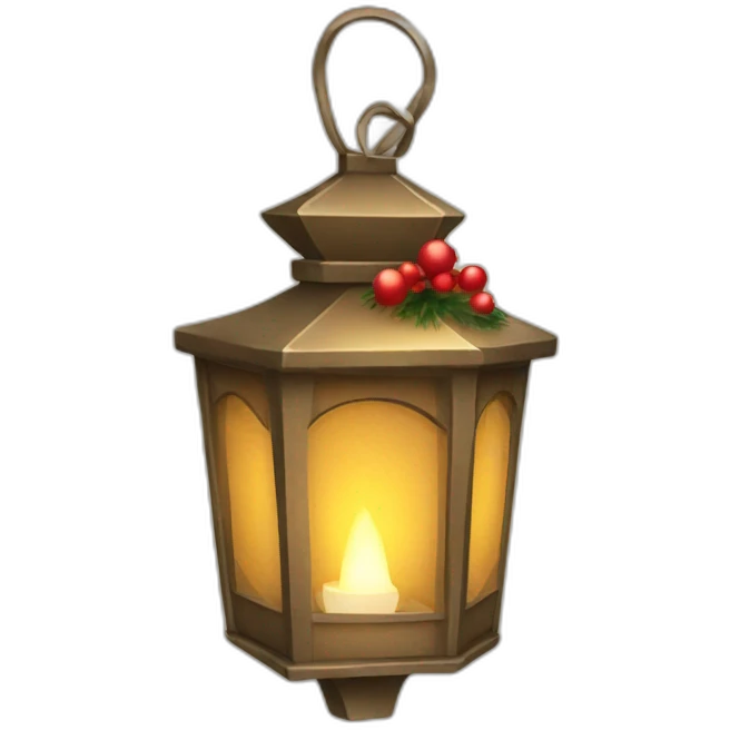 christmas lantern with decoration emoji