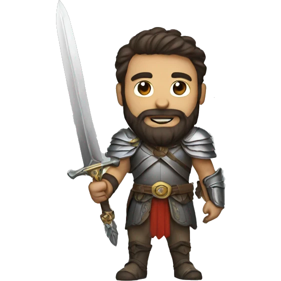 man with beard, wings and sword emoji
