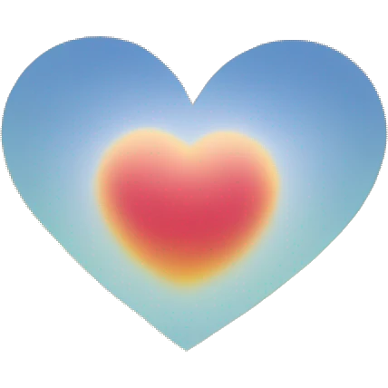 Heart in the shape of a sunrise emoji