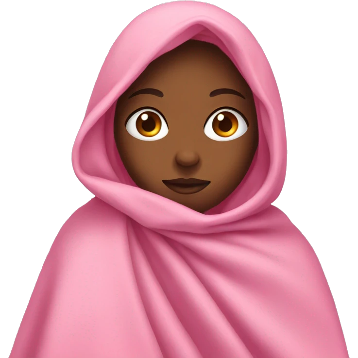 Girl in a pink blanket  emoji
