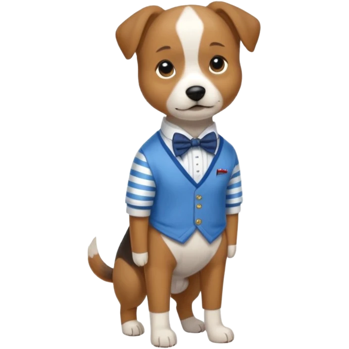 Dog wearing preppy outfit emoji