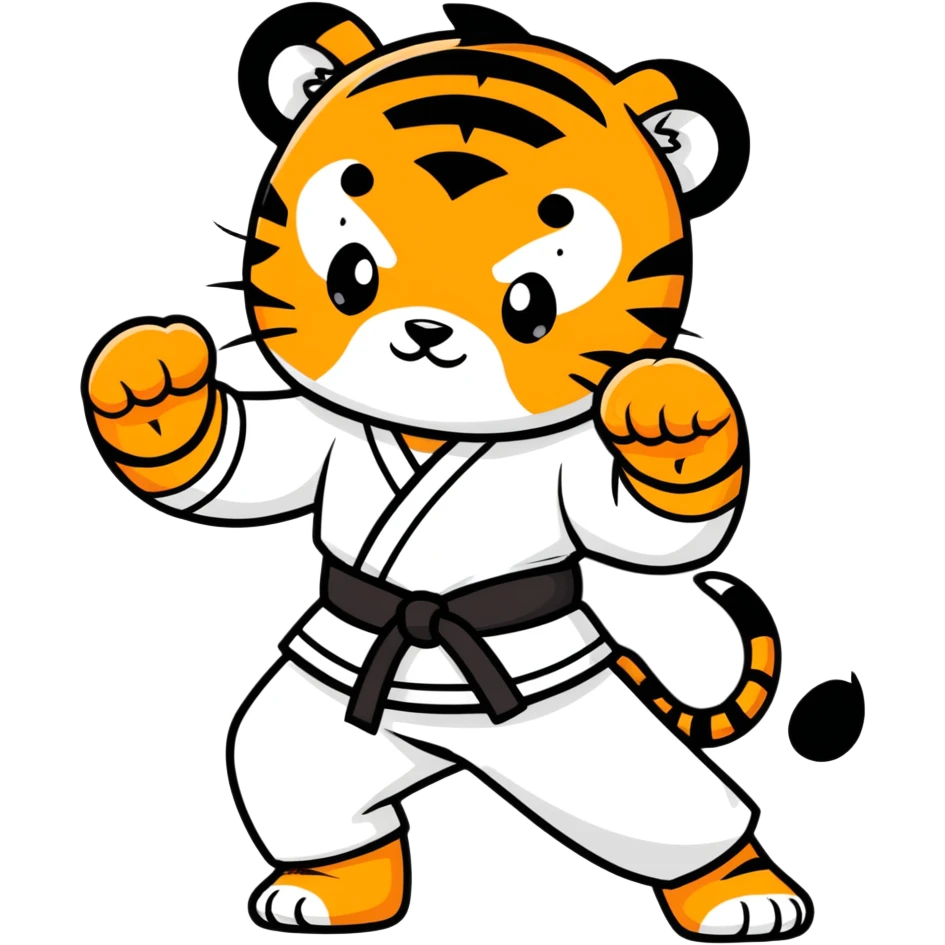 A tiger baby in karate outfit emoji