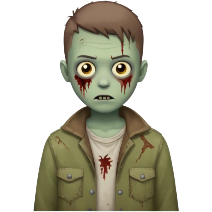 boy zombie with an brown buzzcut hairstyle emoji