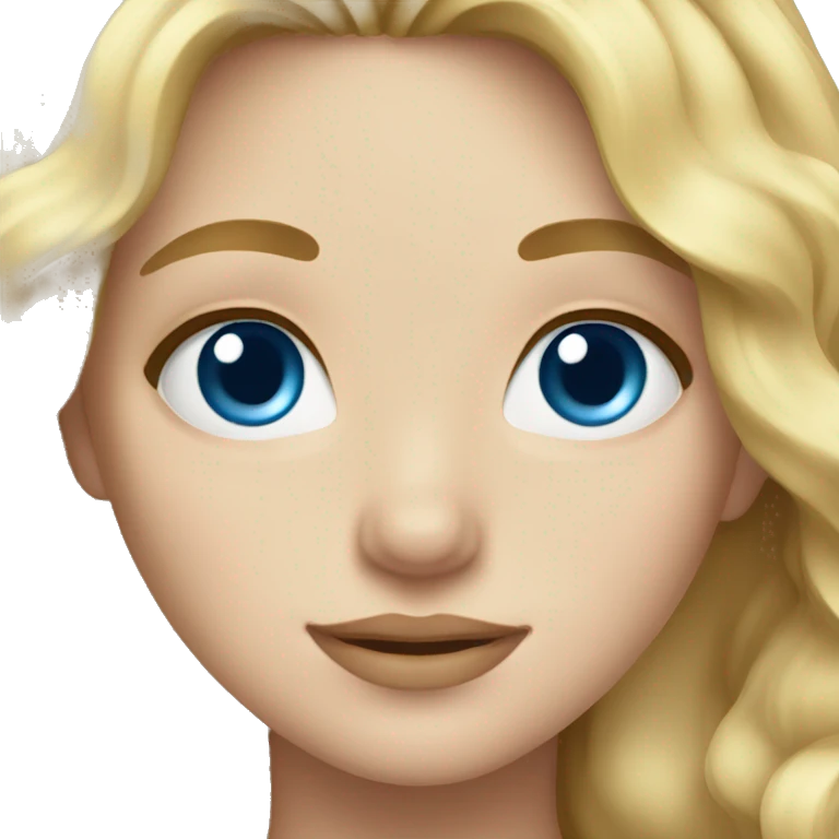 Blond girl wavy hair blue eyes  emoji