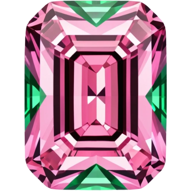 pink and green diamond shape  emoji