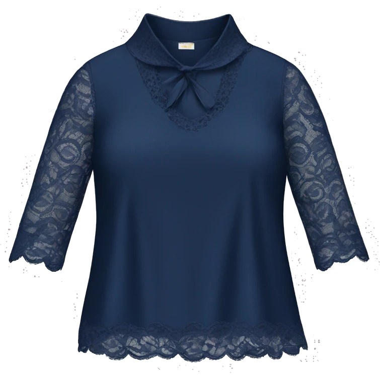  Navy blue top with lace emoji