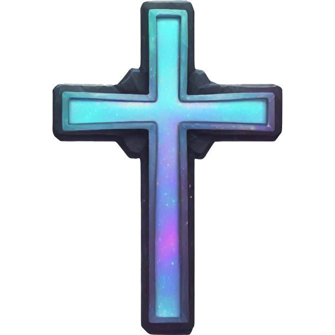 Holographic gothic cross emoji