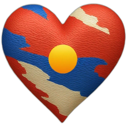 corazon con colores de la bandera de armenia ordenados emoji