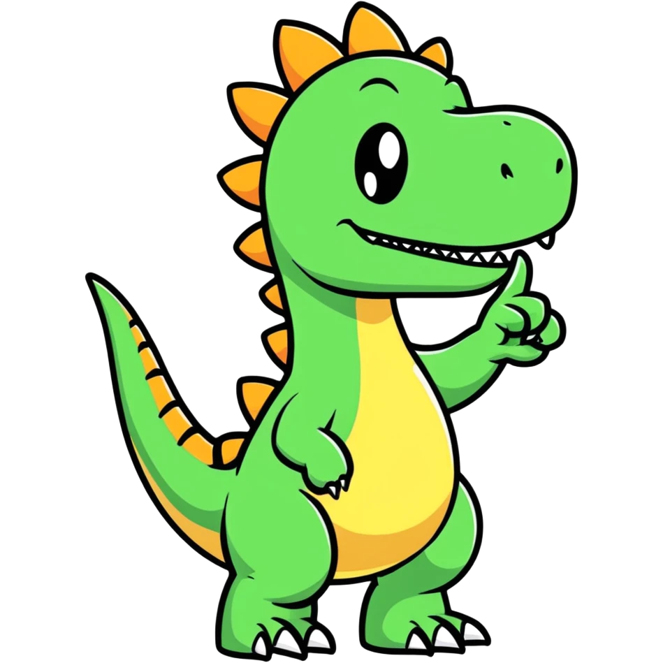 dinosaur flipping the bird emoji