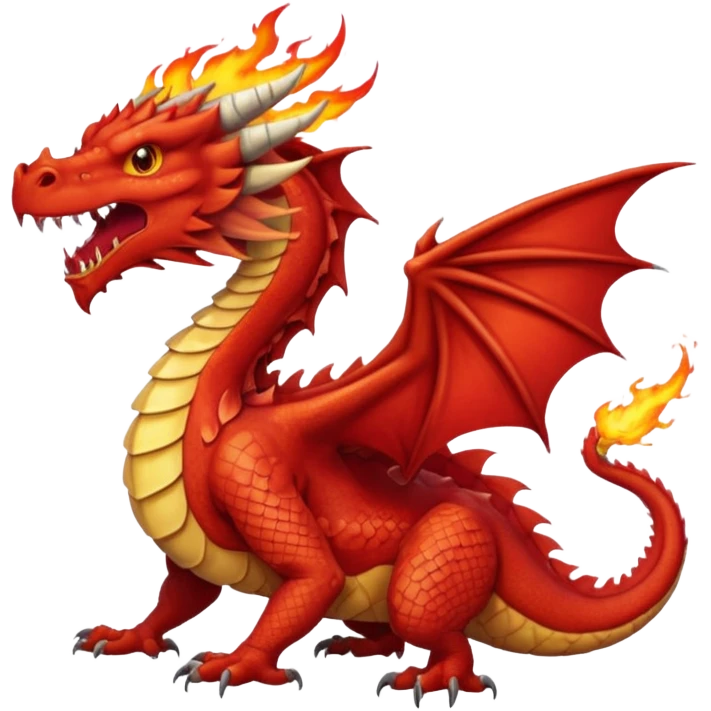 a red wales dragon breathing fire emoji