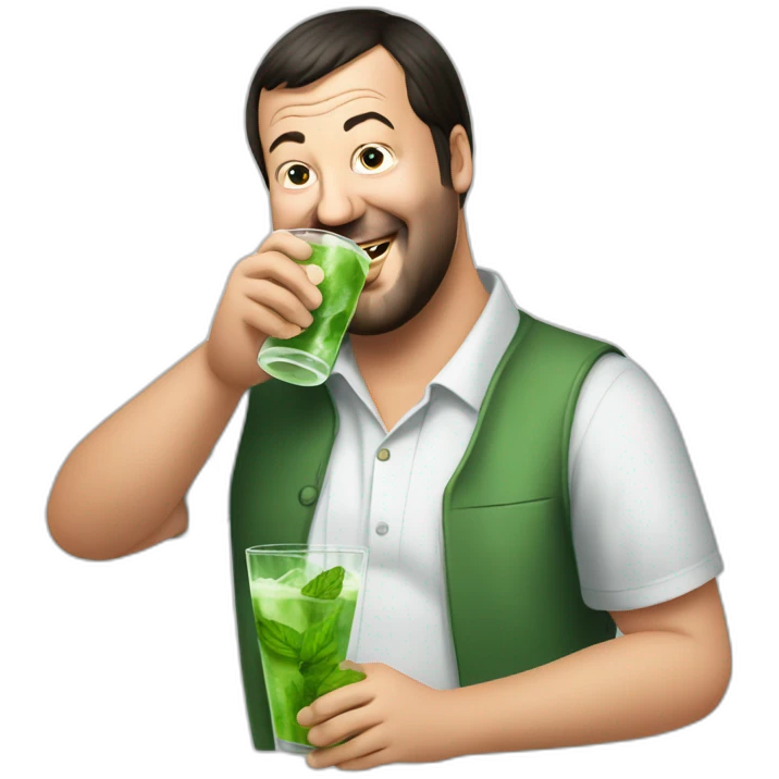 Matteo Salvini drinking mojitos emoji