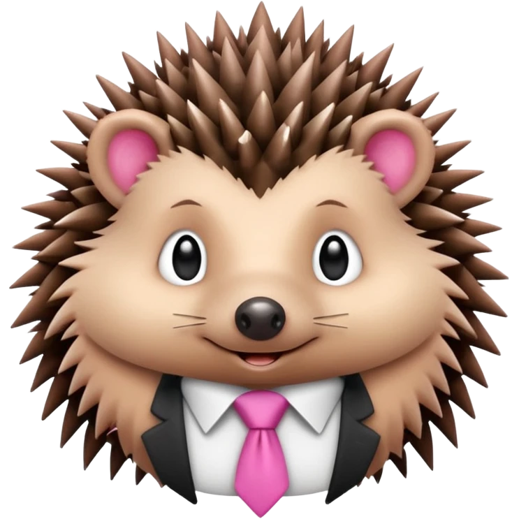 Hedgehog with pink tie emoji