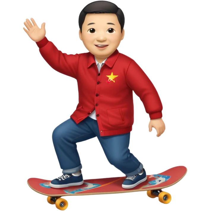 Xi_Jinping riding skate board emoji