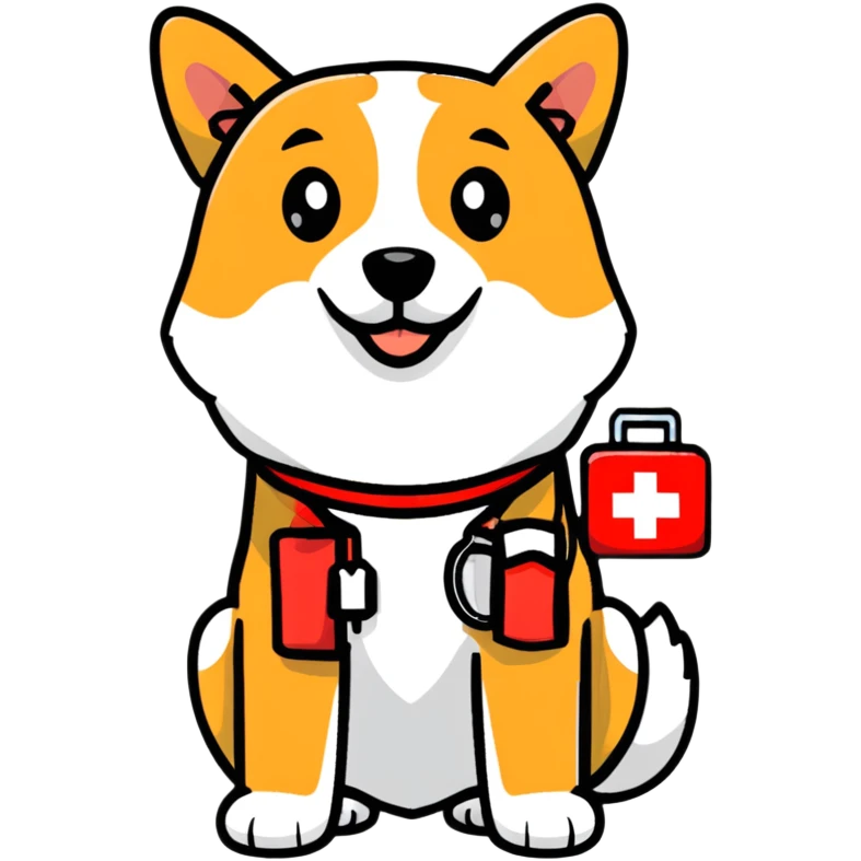 rescue dog with first aid kit emoji