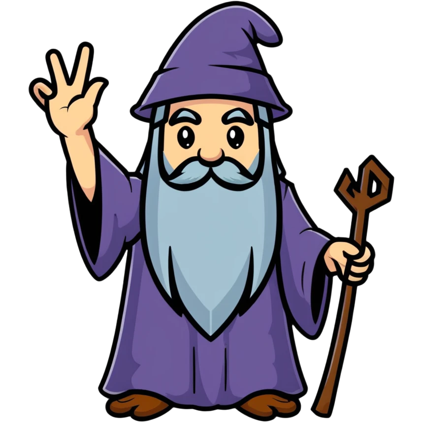 wizard making a stop hand sign emoji
