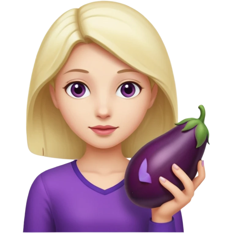 girl holding brinjal emoji