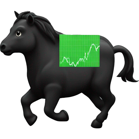 stock market moving up with black background emoji