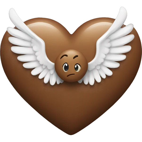 Brown heart with wings emoji