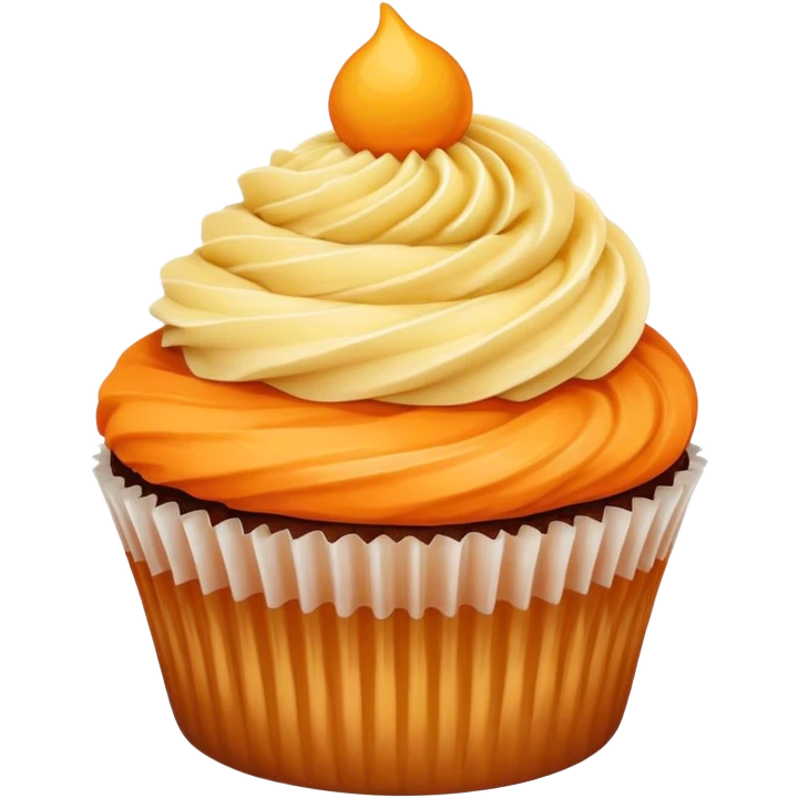 Cupcake with orange butter emoji
