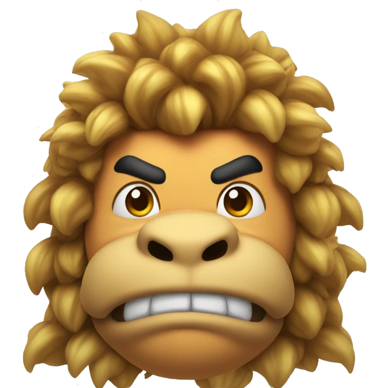 Bowser with curly long hair emoji