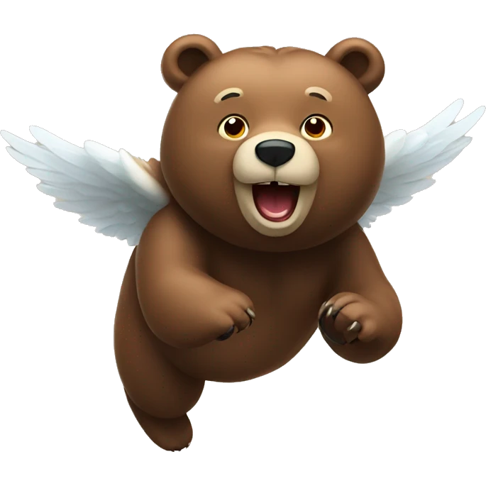 Bear flying emoji