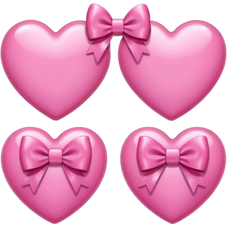 Pink hearts with bows emoji
