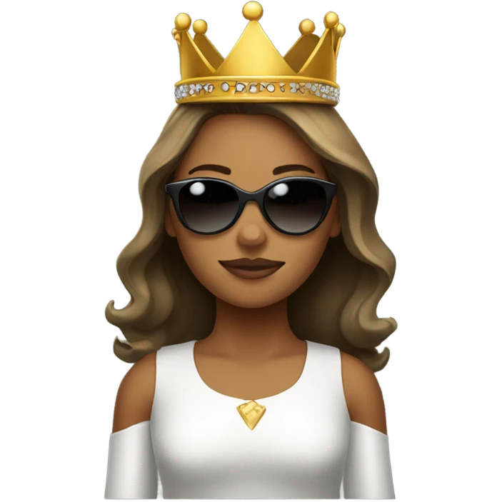 Girl with sunglasses with a crown emoji