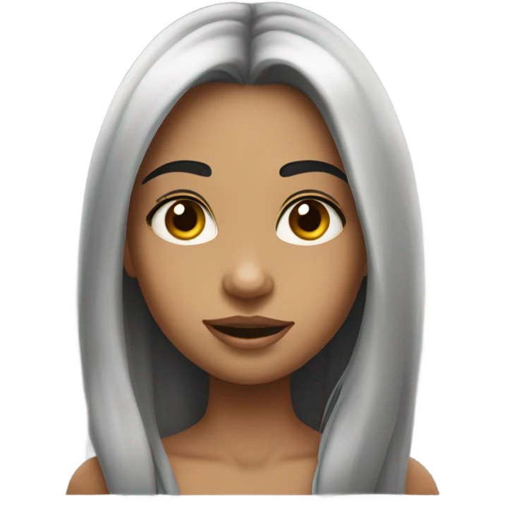 girl with black hair hyper realistic emoji