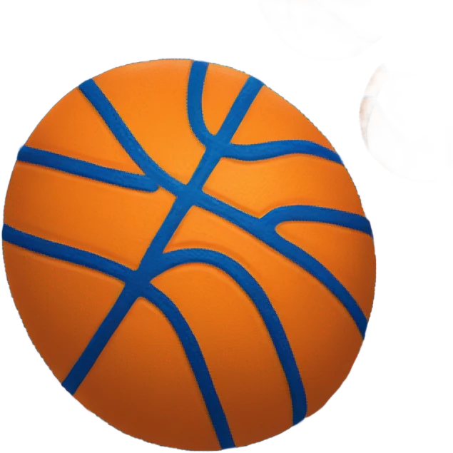basketball painted orange and blue emoji