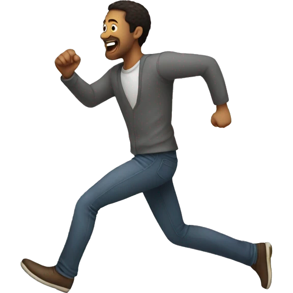a man chasing somebody emoji