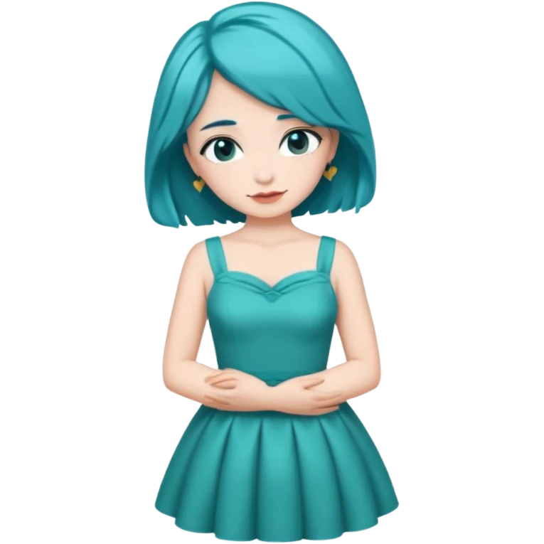 Teal hugs short hair with Belles wording emoji