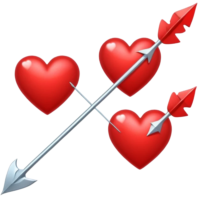 2 red hearts pierced by Cupid's arrow emoji