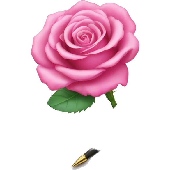 Pink rose thank you card emoji