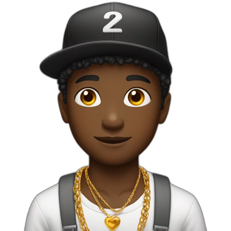 Black boy - with a cap - with a necklace - who is very handsome emoji