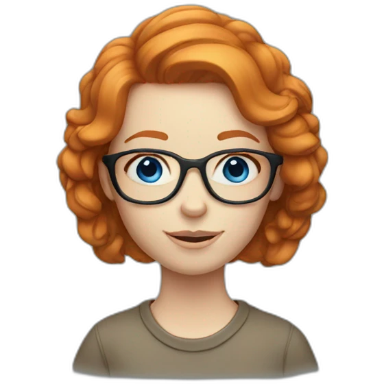 ginger girl glasses blue eyes emoji