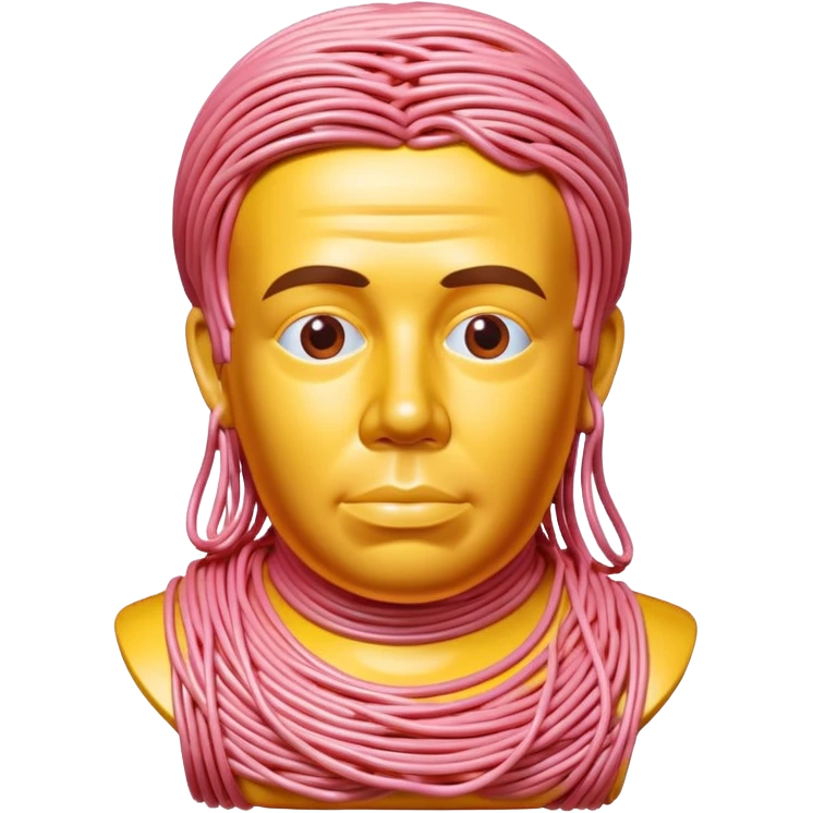 Jeff Koons style spam spaghetti art bust sculpture  emoji