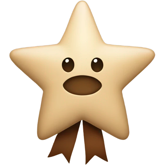 beige star with brown bow emoji