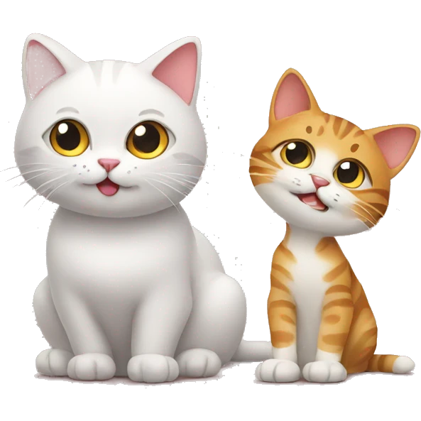 funny cat with cat emoji