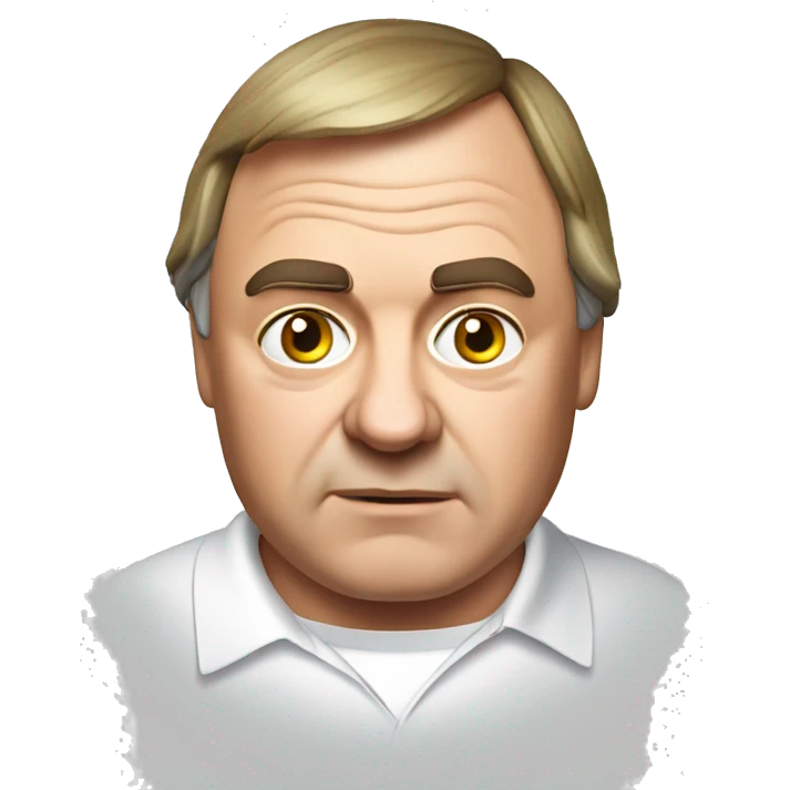 John Prescott with egg on his and wearing a white polo t-shirt emoji