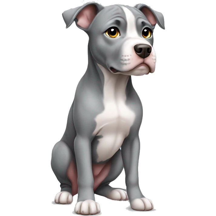 Gray Pitbull puppy standing emoji