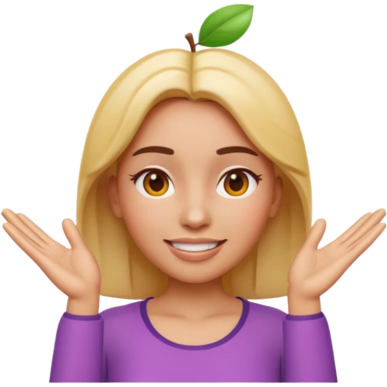 Apple-style 3D emoji of a cartoon woman with both hands placed at the sides of her forehead, as if pointing or highlighting the forehead area, cheerful and clear expression, colorful emoji style, no background. emoji