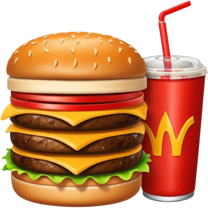 Meal combo with  drink emoji