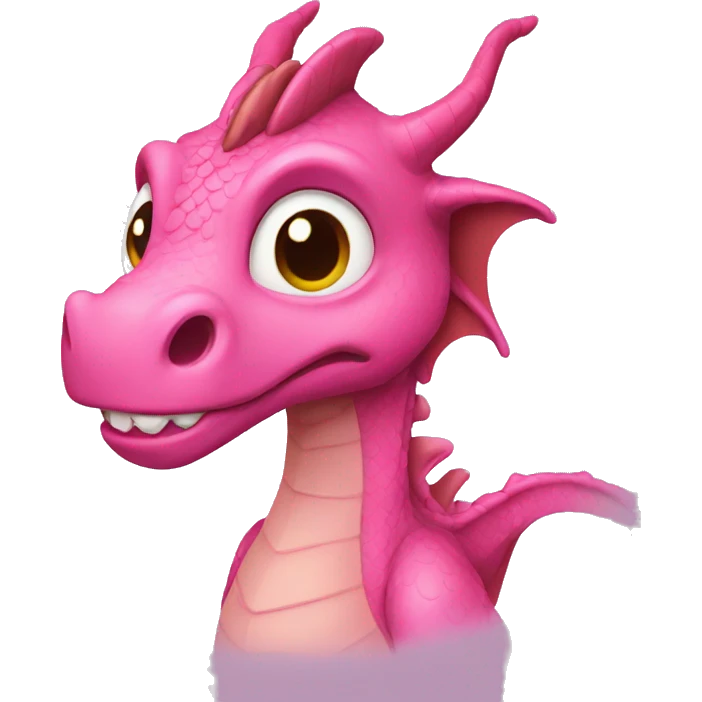 Pink Dragon with short brown hair emoji
