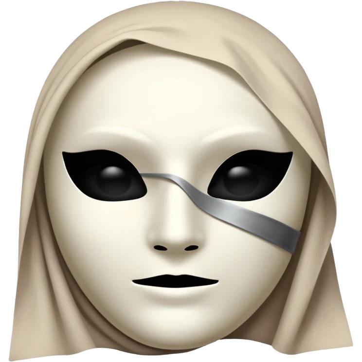 Vessel from Sleep Token, masked figure, mysterious, shadowy, enigmatic, stylized as an emoji emoji
