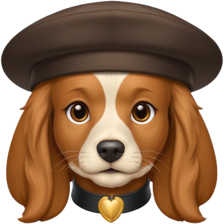 un cocker avec un chapeau emoji