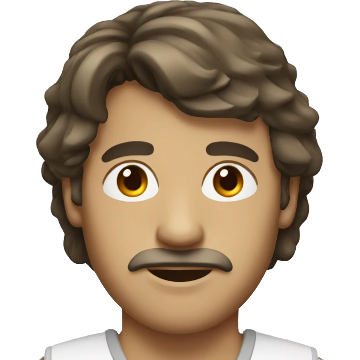 man with brown hair and mullet hairstyle emoji